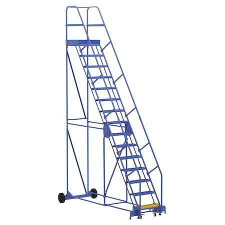 Vestil 186 H Steel Warehouse Ladder, 58 deg Grip, 15 Step, 21", 15 Steps LAD-15-21-G